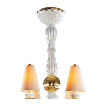 Botanical Porcelain Eight-Light Chandelier / Ocean