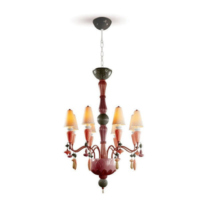 Botanical Porcelain Eight-Light Chandelier