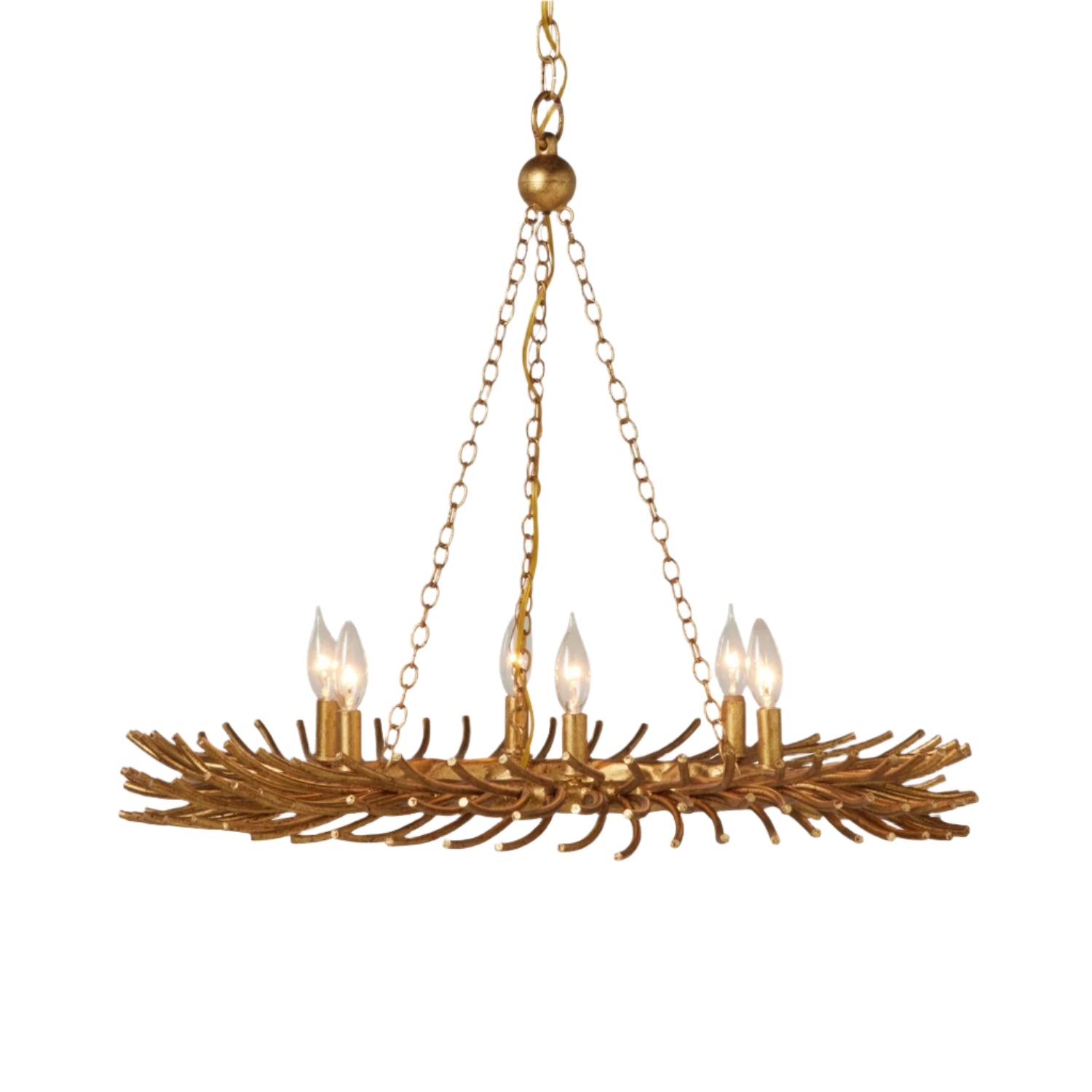 Bruna Six-Light Gesso Chandelier / Gold