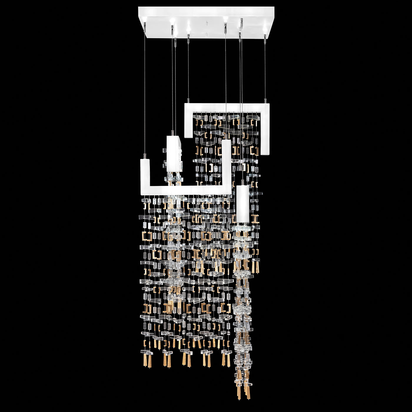 Capri Crystal Grid Square Pendant