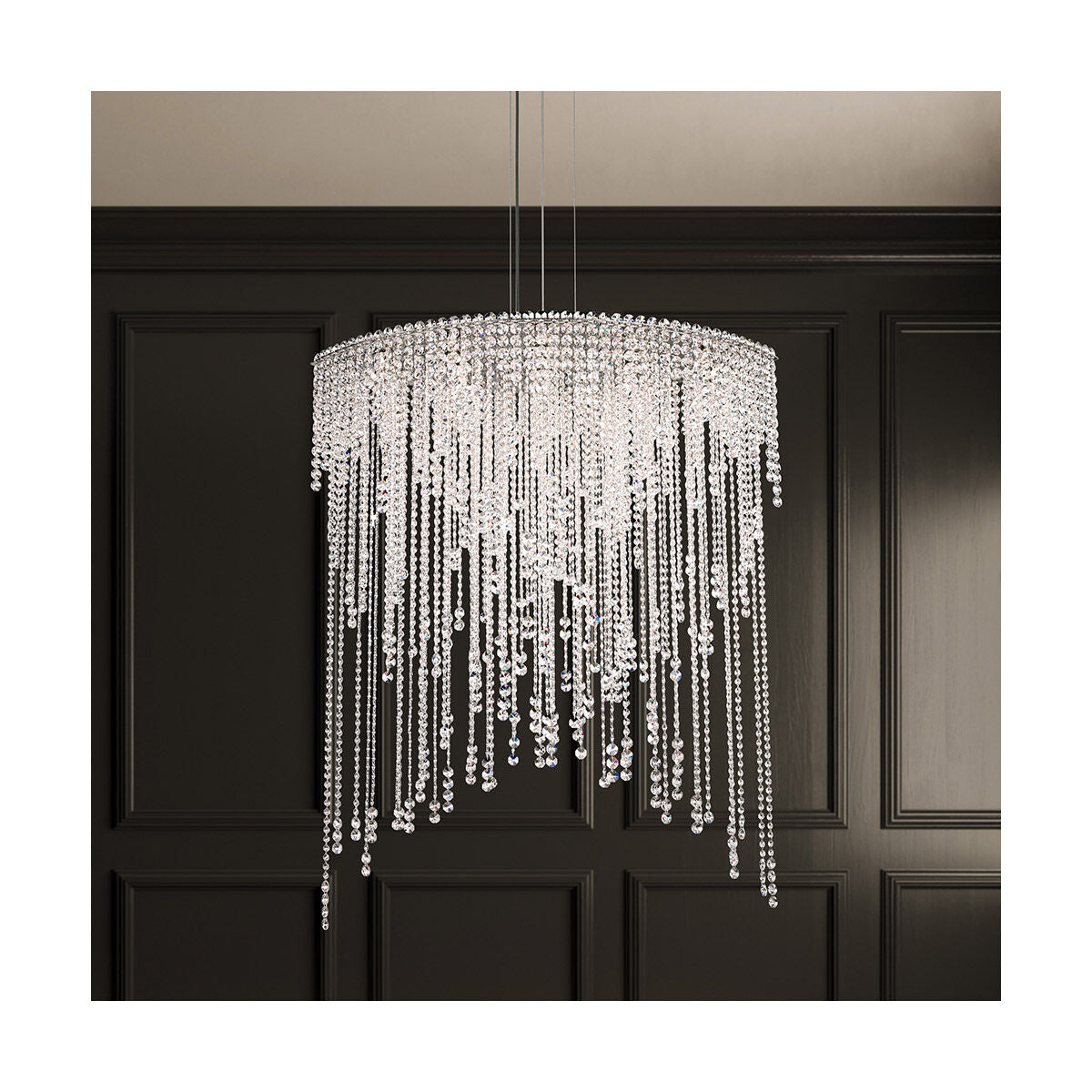 Cascading Crystal Strand Pendant / Clear Radiance