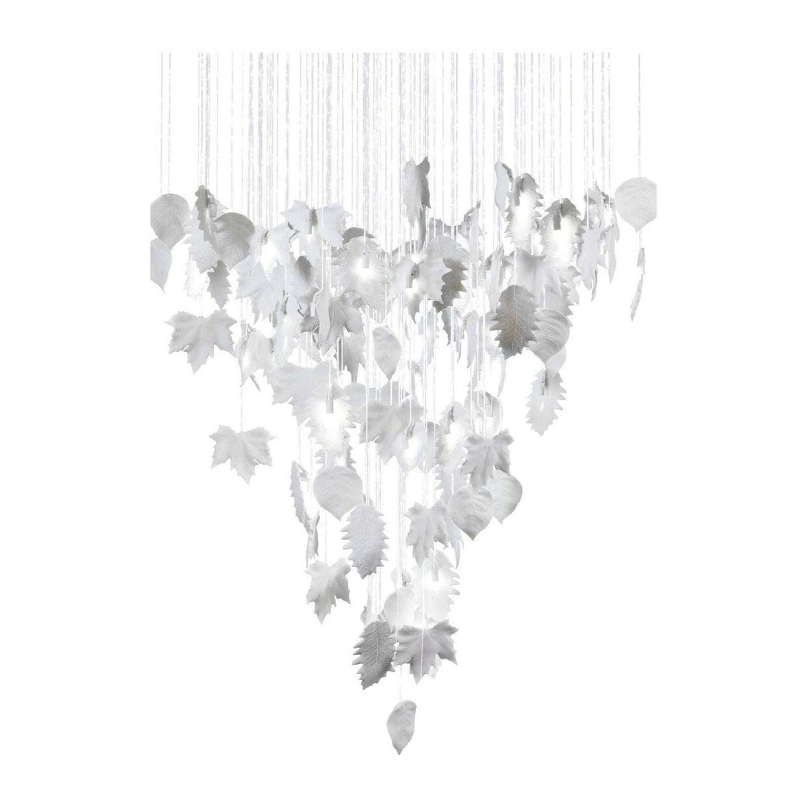 Cascading Porcelain Leaf Fibre Optic Chandelier