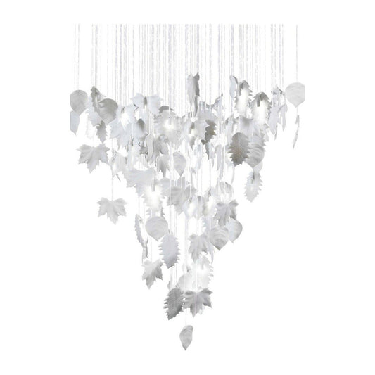 Cascading Porcelain Leaf Fibre Optic Chandelier
