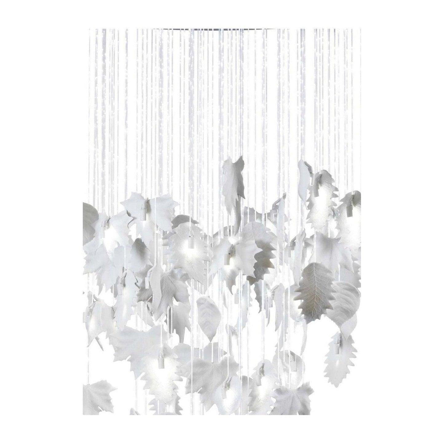Cascading Porcelain Leaf Fibre Optic Chandelier