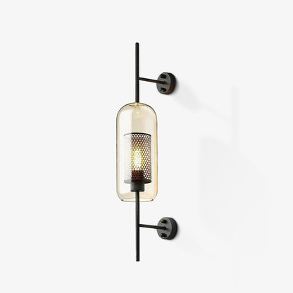 Chiswick Sculptural Glass Wall Light / ∅ 5.1″ x H 26.4″ / Dia 13cm x H 67cm / Silver / Clear