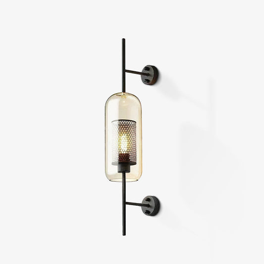 Chiswick Sculptural Glass Wall Light / ∅ 5.1″ x H 26.4″ / Dia 13cm x H 67cm / Silver / Clear