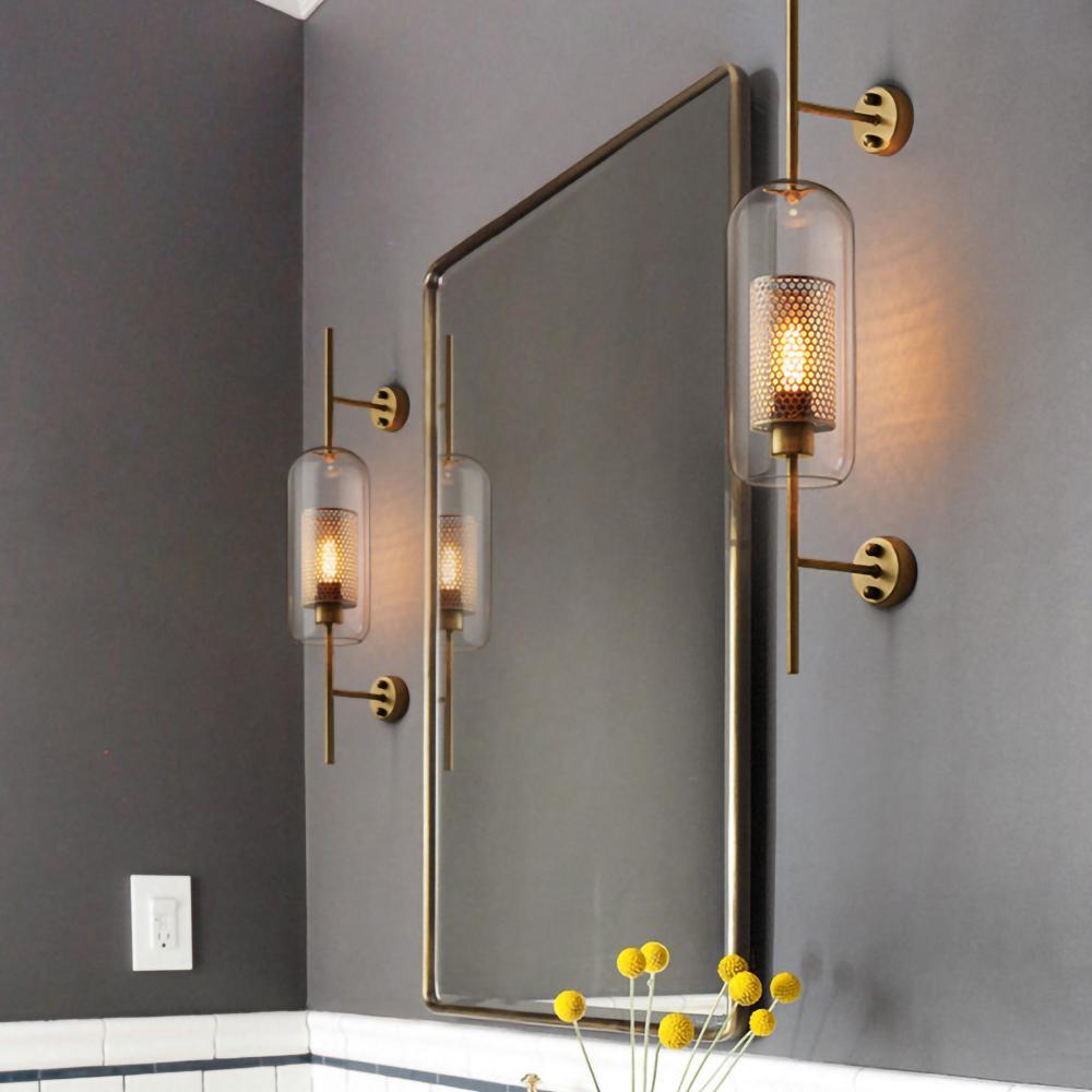 Chiswick Sculptural Glass Wall Light / ∅ 5.1″ x H 26.4″ / Dia 13cm x H 67cm / Copper plating / Clear