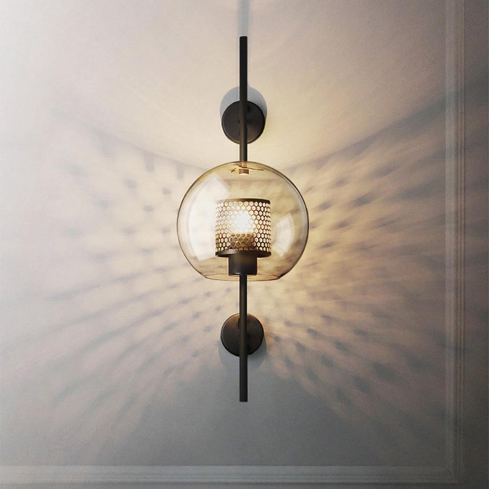 Chiswick Sculptural Glass Wall Light / ∅ 5.9″ x H 30.7″ / Dia 15cm x H 78cm / Silver / Clear