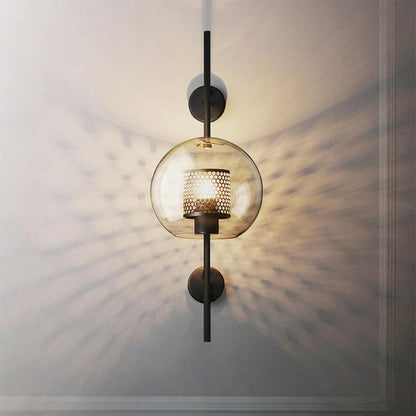 Chiswick Sculptural Glass Wall Light / ∅ 5.9″ x H 30.7″ / Dia 15cm x H 78cm / Silver / Clear