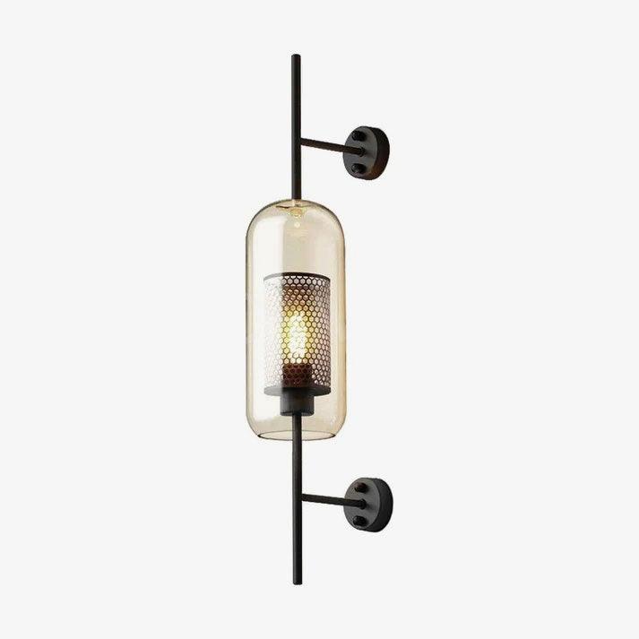 Chiswick Sculptural Glass Wall Light / ∅ 5.9″ x H 30.7″ / Dia 15cm x H 78cm / Copper plating / Clear