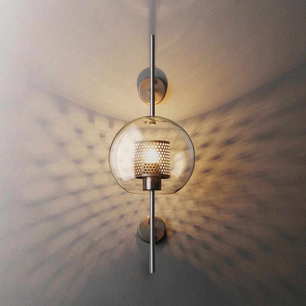 Chiswick Sculptural Glass Wall Light / ∅ 5.9″ x H 30.7″ / Dia 15cm x H 78cm / Black / Clear