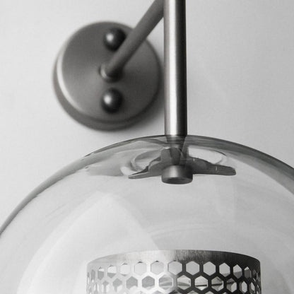 Chiswick Sculptural Glass Wall Light / ∅ 5.9″ x H 30.7″ / Dia 15cm x H 78cm / Black / Amber