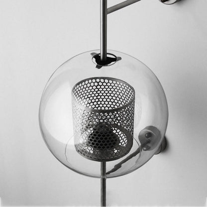 Chiswick Sculptural Glass Wall Light / ∅ 7.9″ x H 21.6″ / Dia 20cm x H 55cm / Silver / Clear