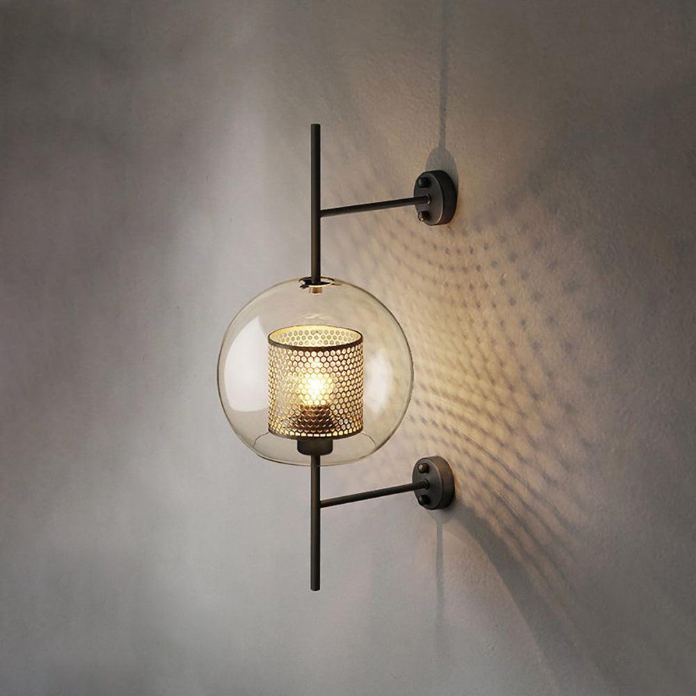 Chiswick Sculptural Glass Wall Light / ∅ 7.9″ x H 21.6″ / Dia 20cm x H 55cm / Silver / Amber