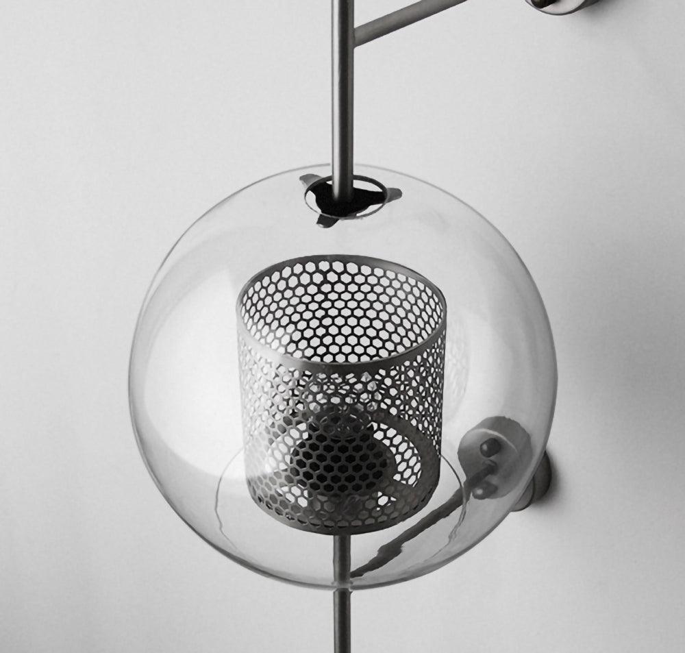 Chiswick Sculptural Glass Wall Light / ∅ 7.9″ x H 21.6″ / Dia 20cm x H 55cm / Black / Amber