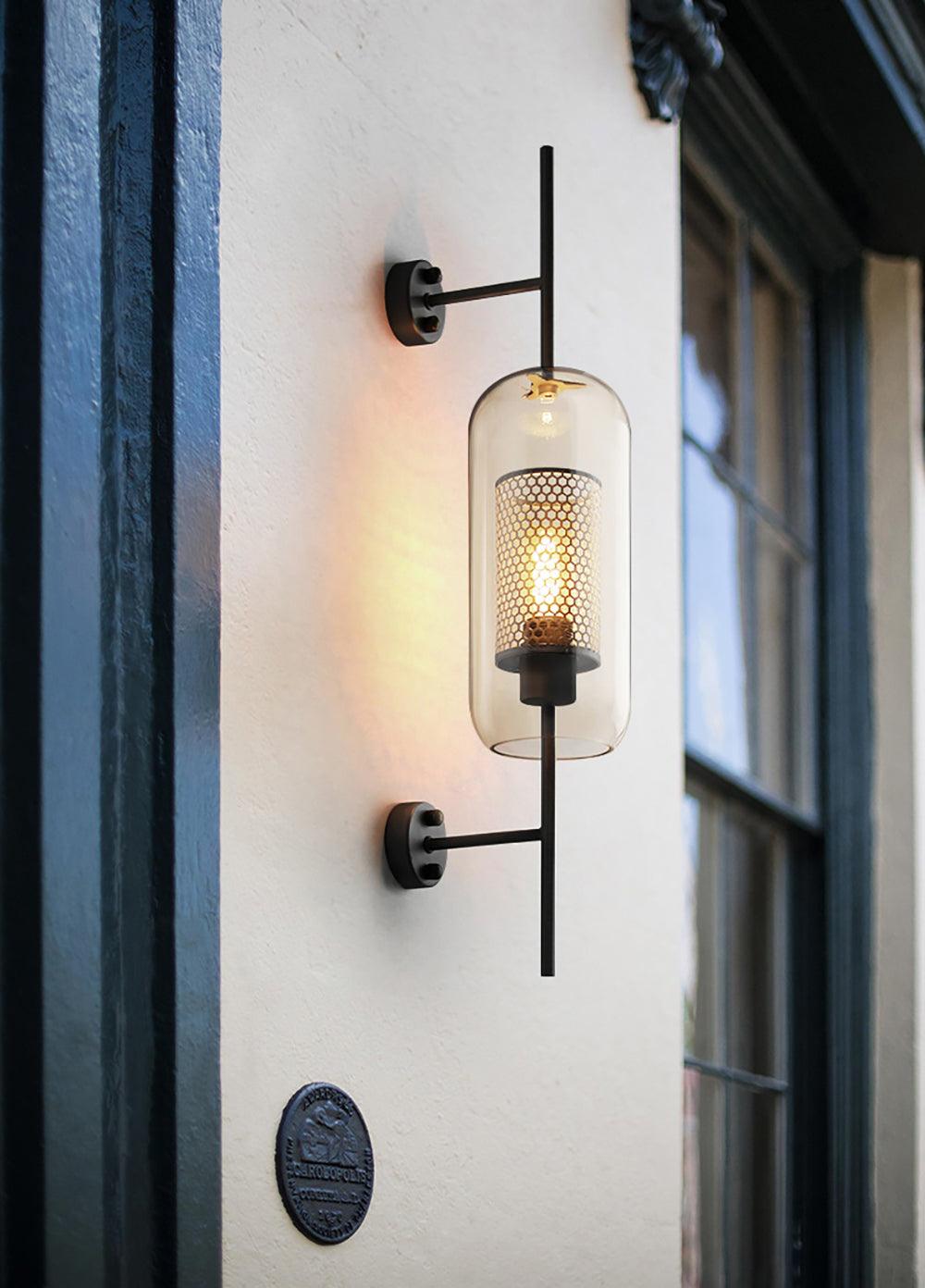 Chiswick Sculptural Glass Wall Light / Dia 15cm x H 78cm*2 / Copper plating / Amber