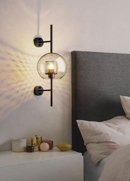 Chiswick Sculptural Glass Wall Light / Dia 20cm x H 55cm*2 / Copper plating / Clear