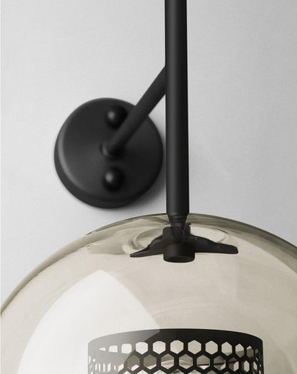 Chiswick Sculptural Glass Wall Light / Dia 25cm x H 58cm*2 / Silver / Clear