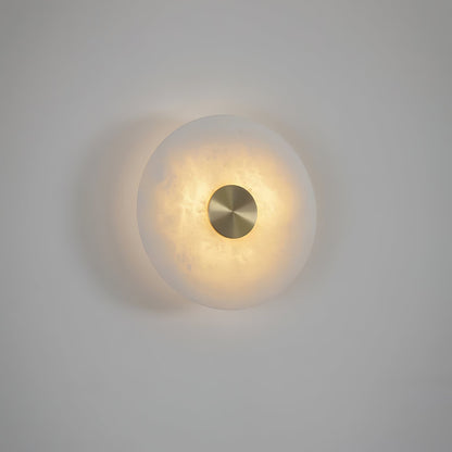 Circular Alabaster Disc LED Wall Light