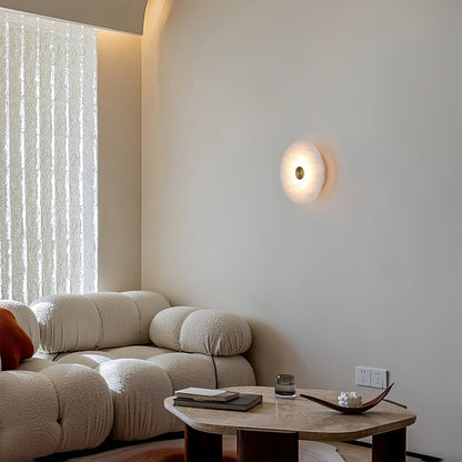 Circular Alabaster Disc LED Wall Light