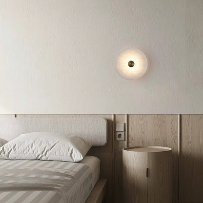 Circular Alabaster Disc LED Wall Light