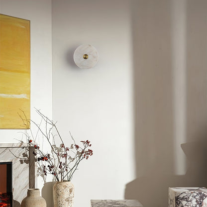 Circular Alabaster Disc LED Wall Light