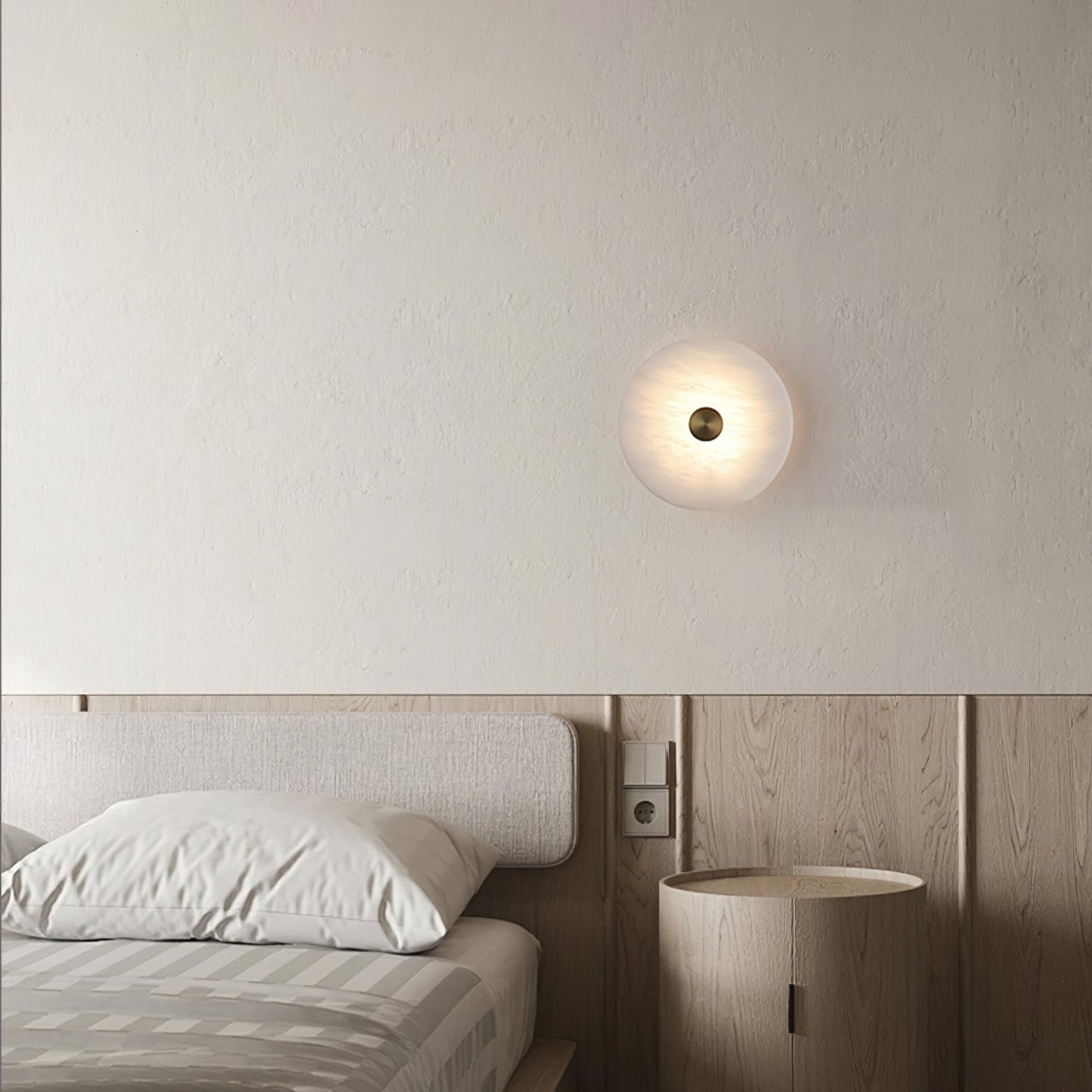 Circular Alabaster Disc LED Wall Light