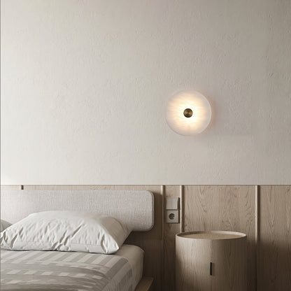Circular Alabaster Disc LED Wall Light