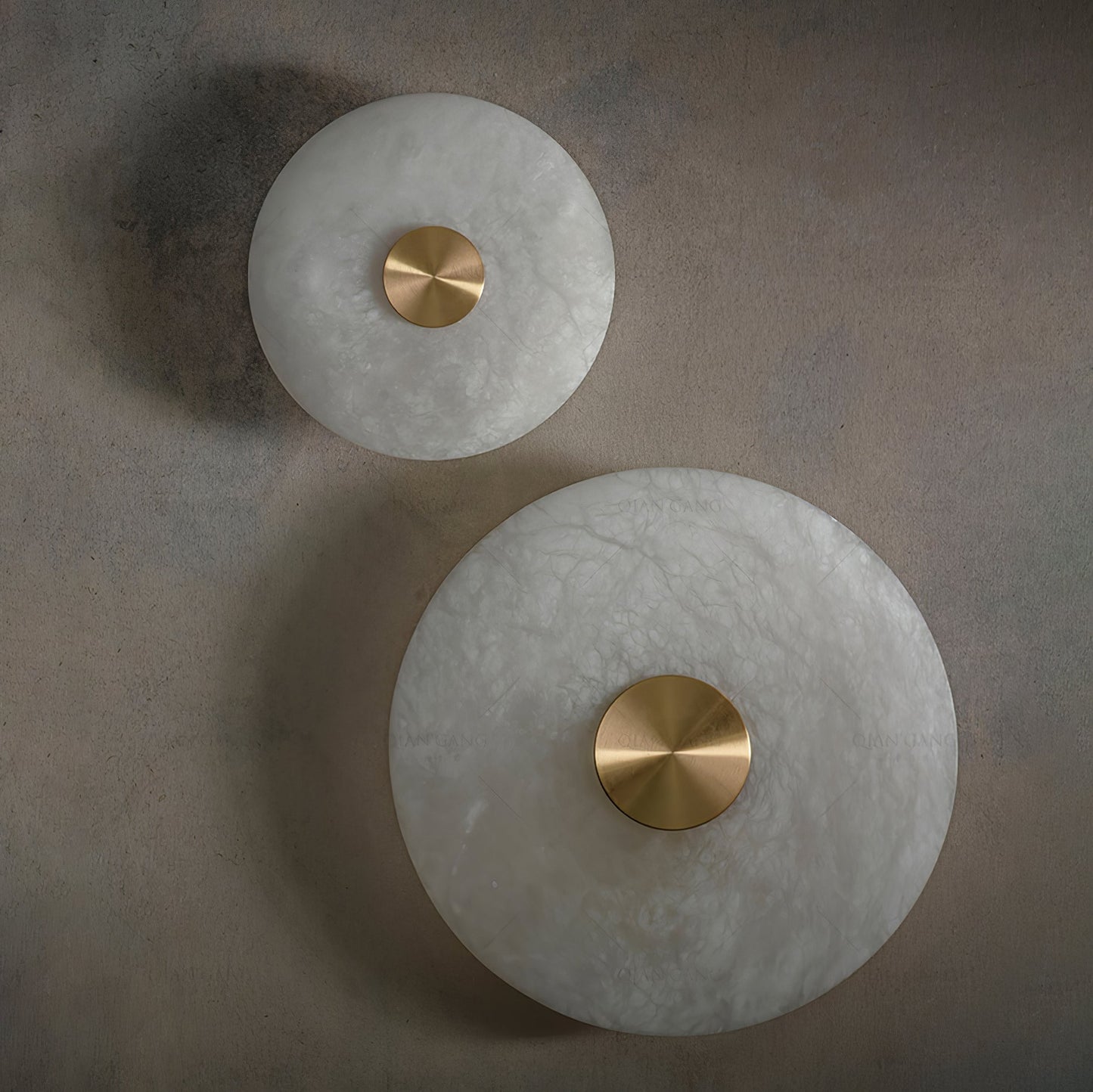Circular Alabaster Disc LED Wall Light