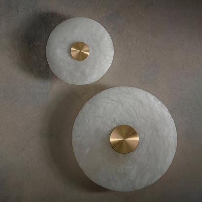 Circular Alabaster Disc LED Wall Light