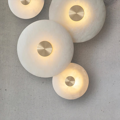 Circular Alabaster Disc LED Wall Light