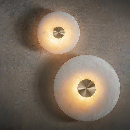 Circular Alabaster Disc LED Wall Light