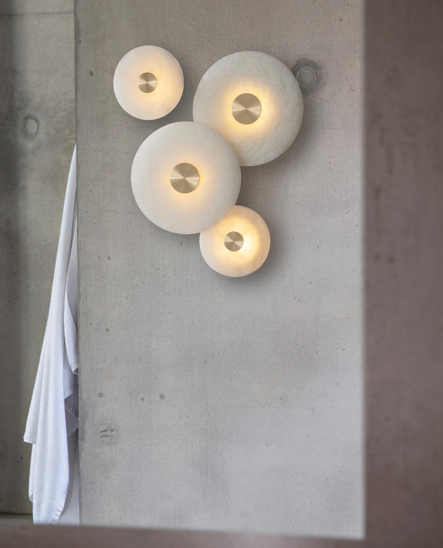 Circular Alabaster Disc LED Wall Light