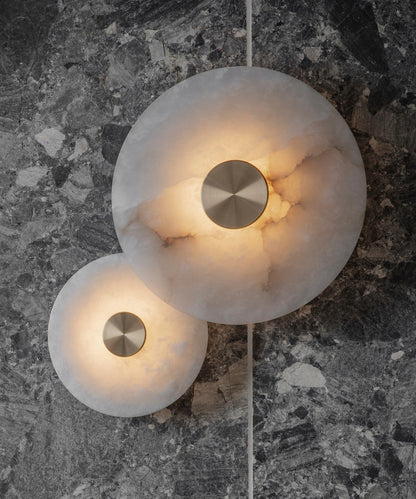 Circular Alabaster Disc LED Wall Light