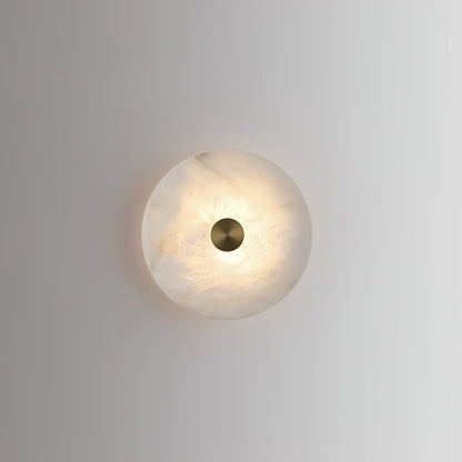 Circular Alabaster Disc LED Wall Light