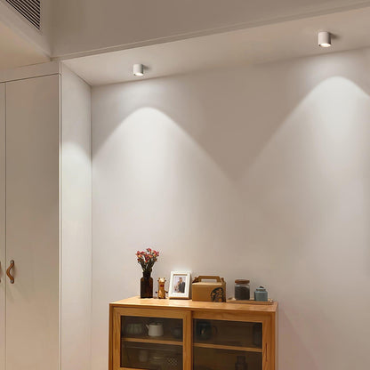 Compact Ridged LED Surface Spotlight / ∅ 3.1″ x H 3.3″ / Dia 8cm x H 8.5cm / White / Cool Light
