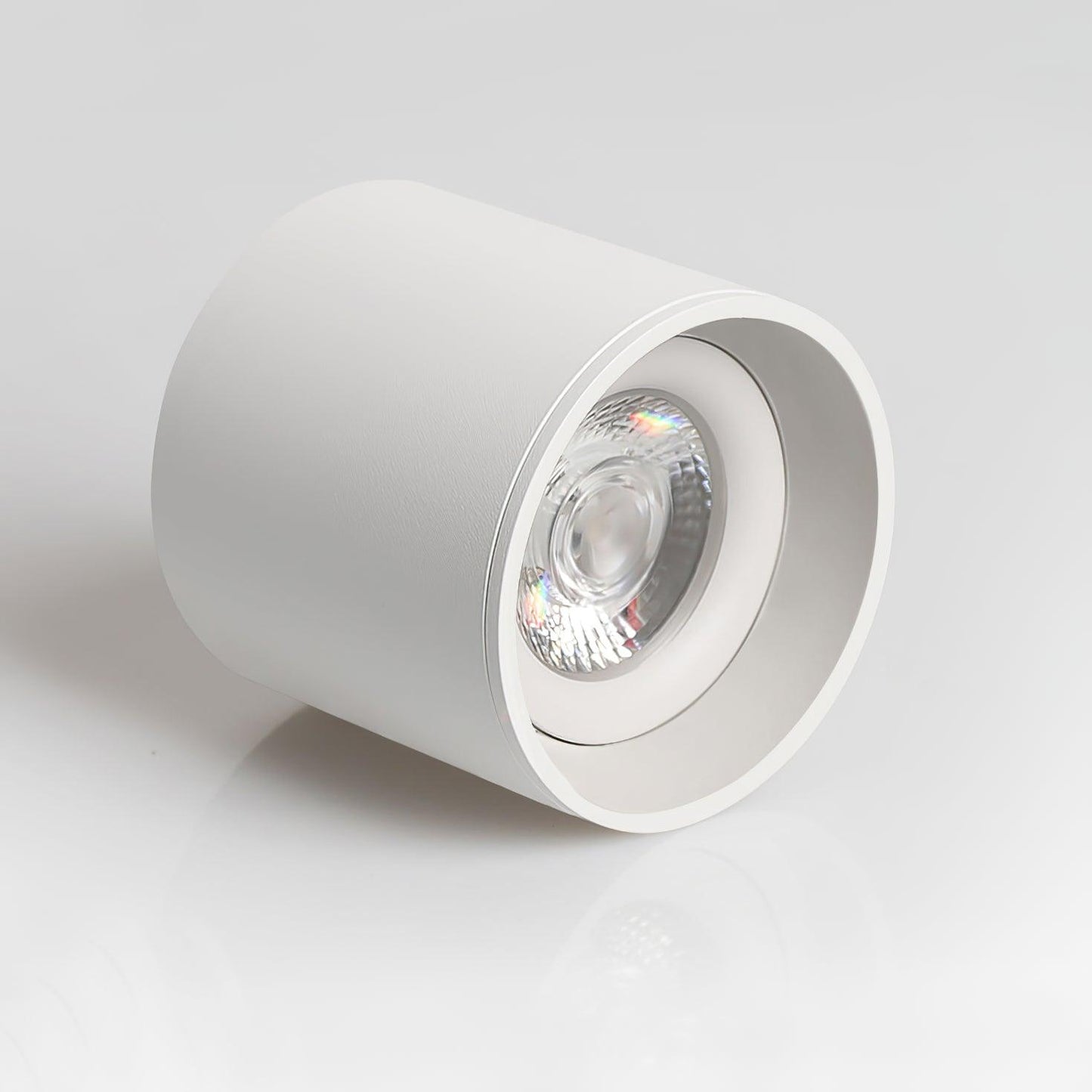 Compact Ridged LED Surface Spotlight / Set of 10 / Black / Warm Light