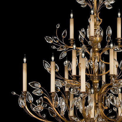 Crystal Laurel Leaf Chandelier / Silver