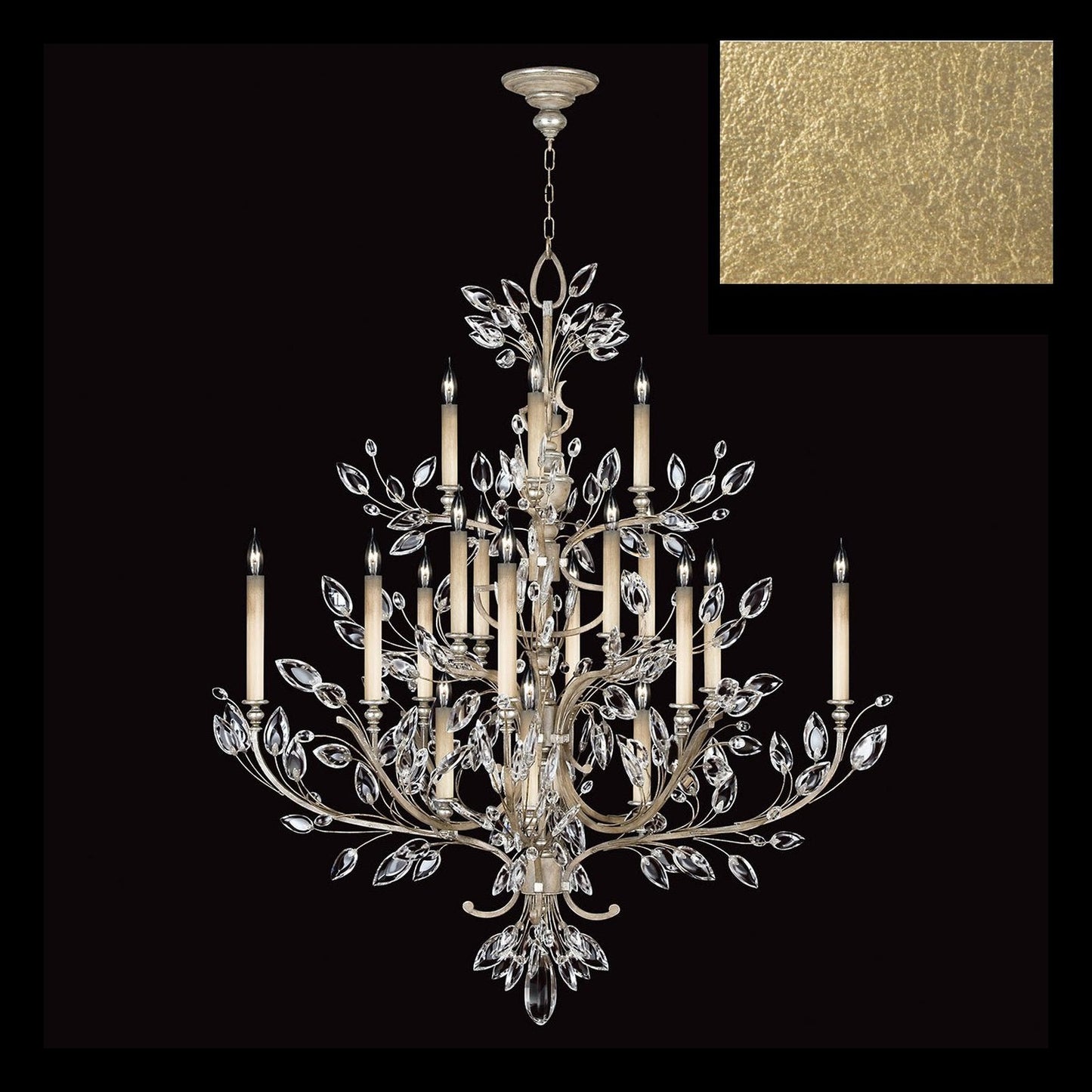 Crystal Laurel Leaf Chandelier