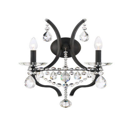 Curved Crystal Chain Two-Light Wall Sconce / Heirloom Gold / Heritage Crystal