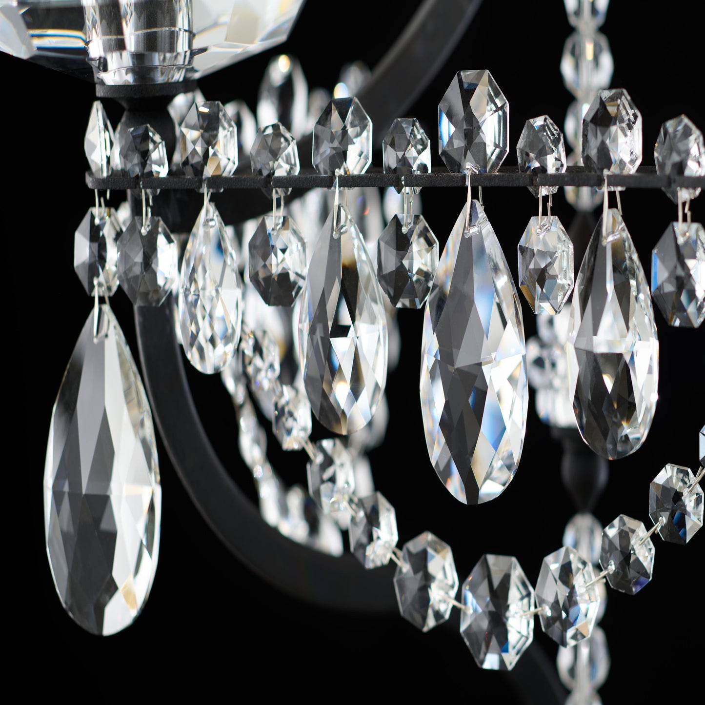 Curved Crystal Chain Two-Light Wall Sconce / French Gold / Heritage Crystal