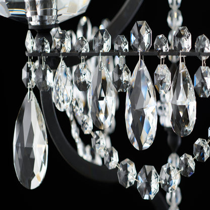 Curved Crystal Chain Two-Light Wall Sconce / French Gold / Heritage Crystal