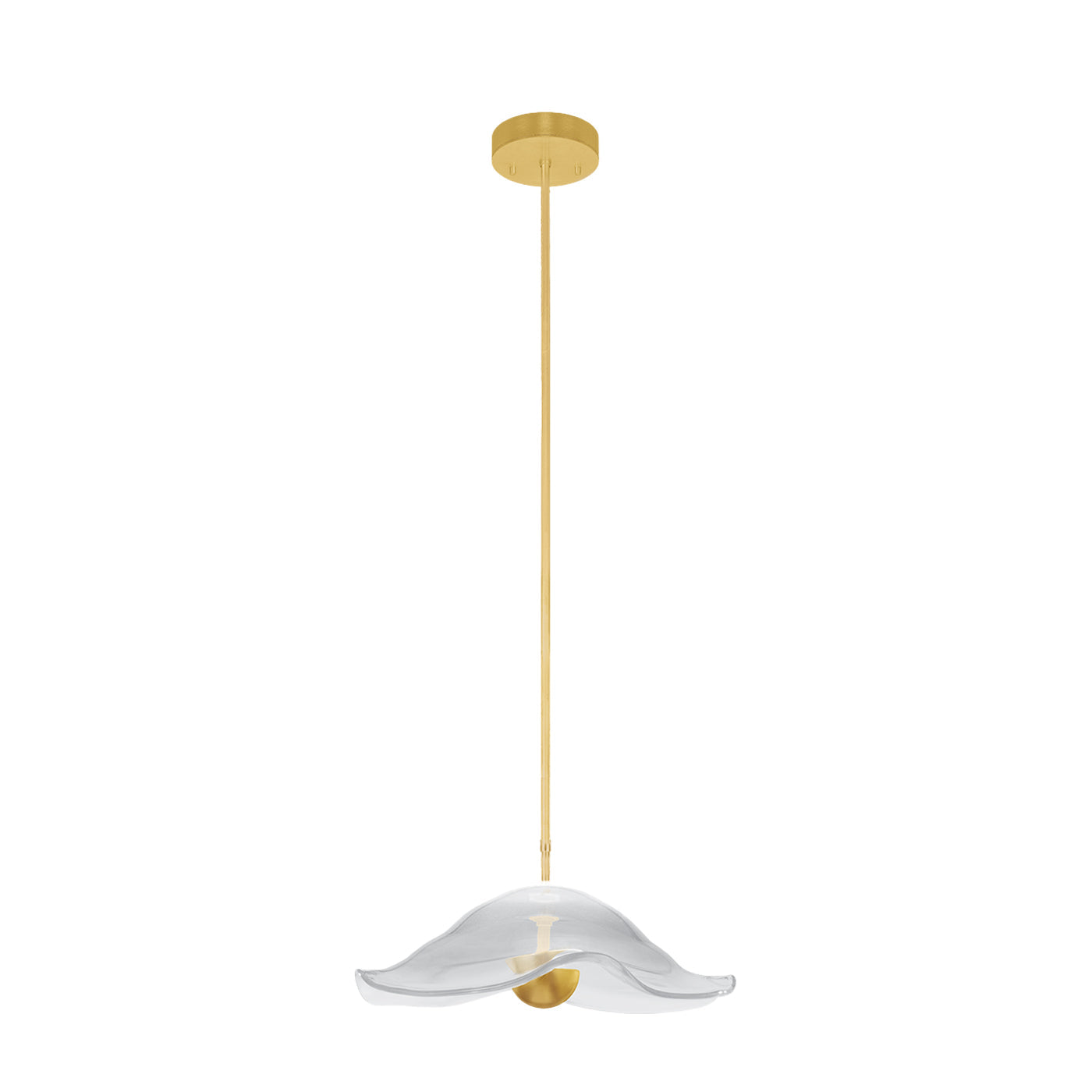Embark Sculpted Glass LED Pendant / Gold Leaf/Clear