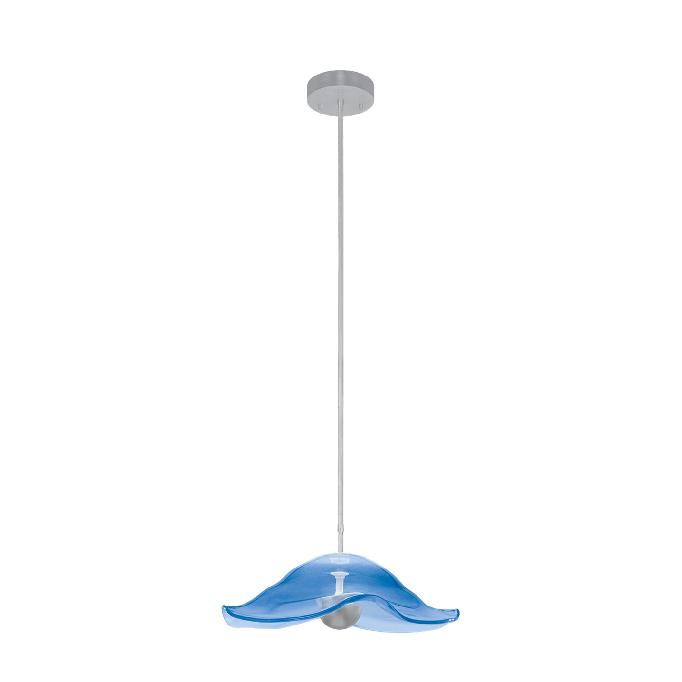 Embark Sculpted Glass LED Pendant / Silver Leaf/Blue