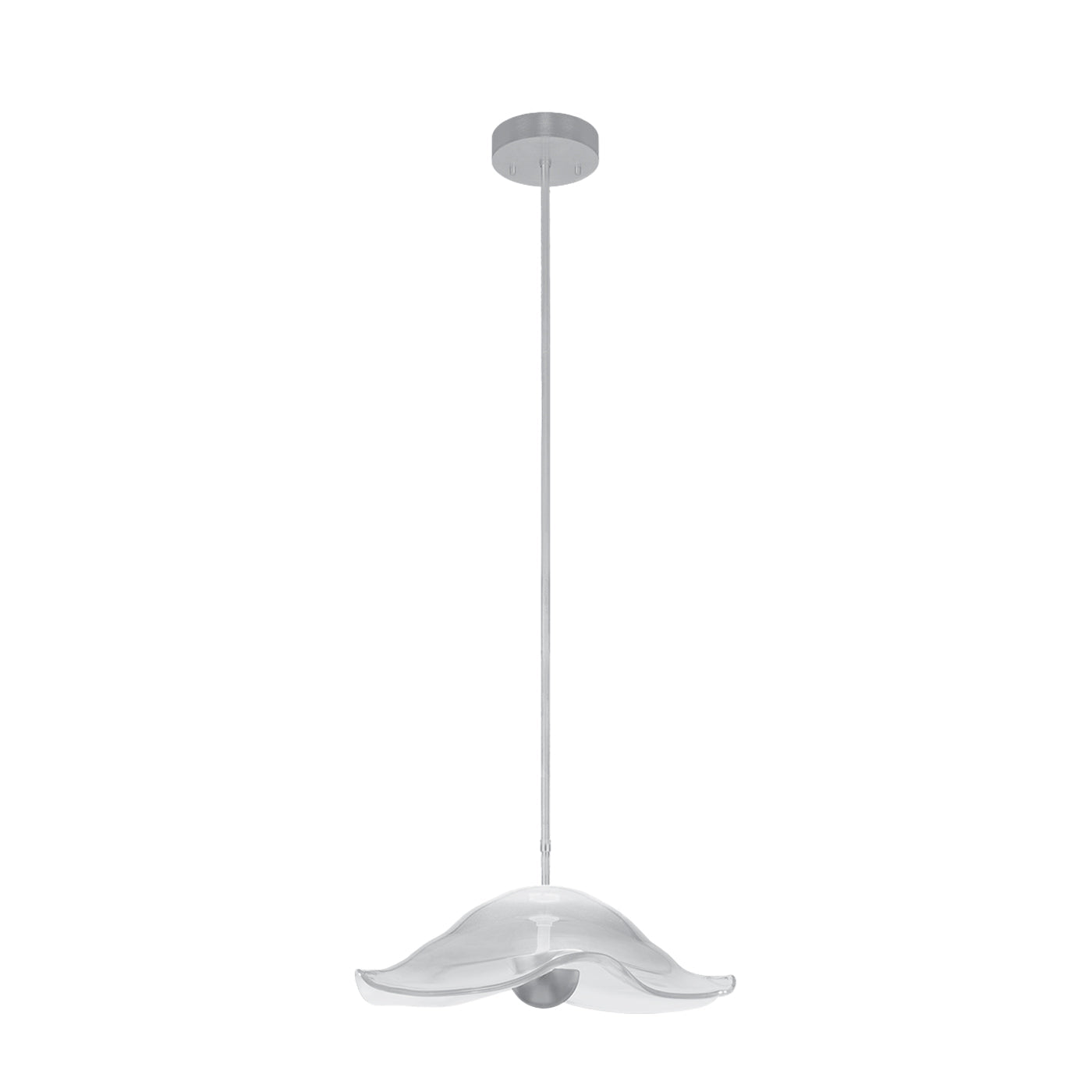 Embark Sculpted Glass LED Pendant / Silver Leaf/Clear