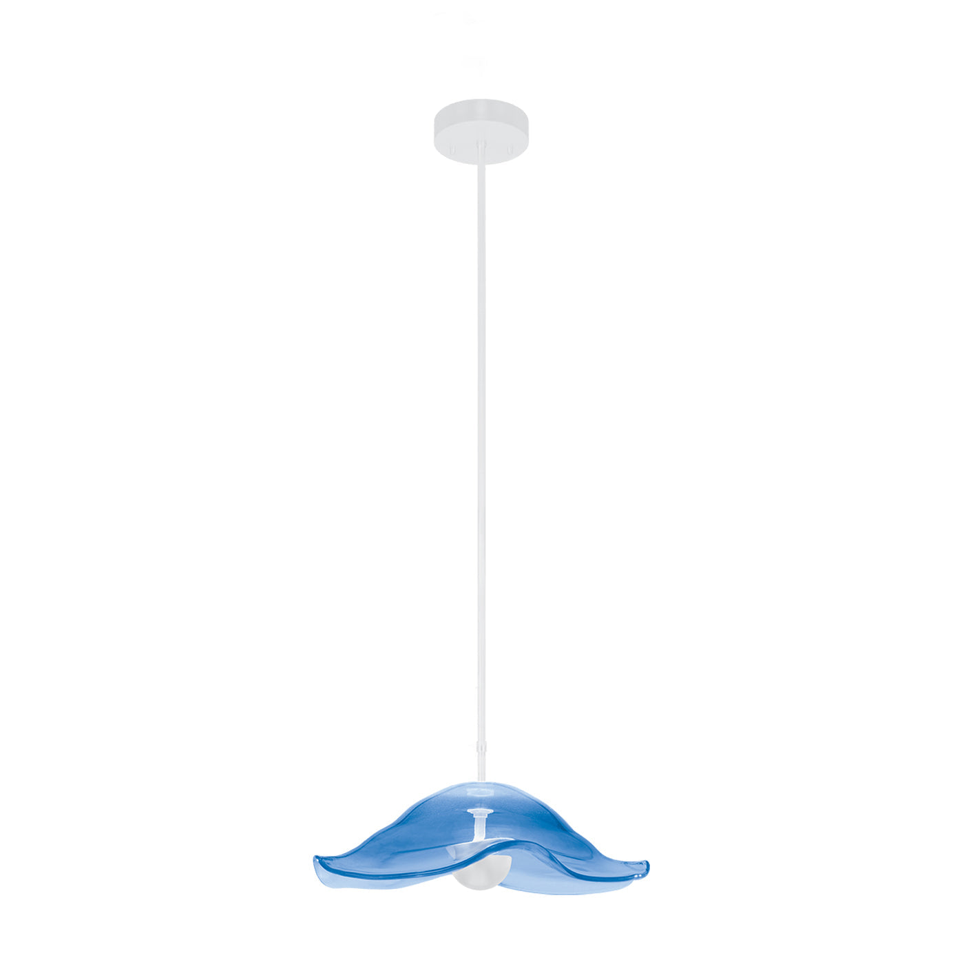 Embark Sculpted Glass LED Pendant / White/Blue