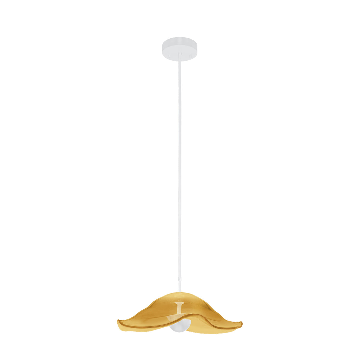 Embark Sculpted Glass LED Pendant / White/Amber