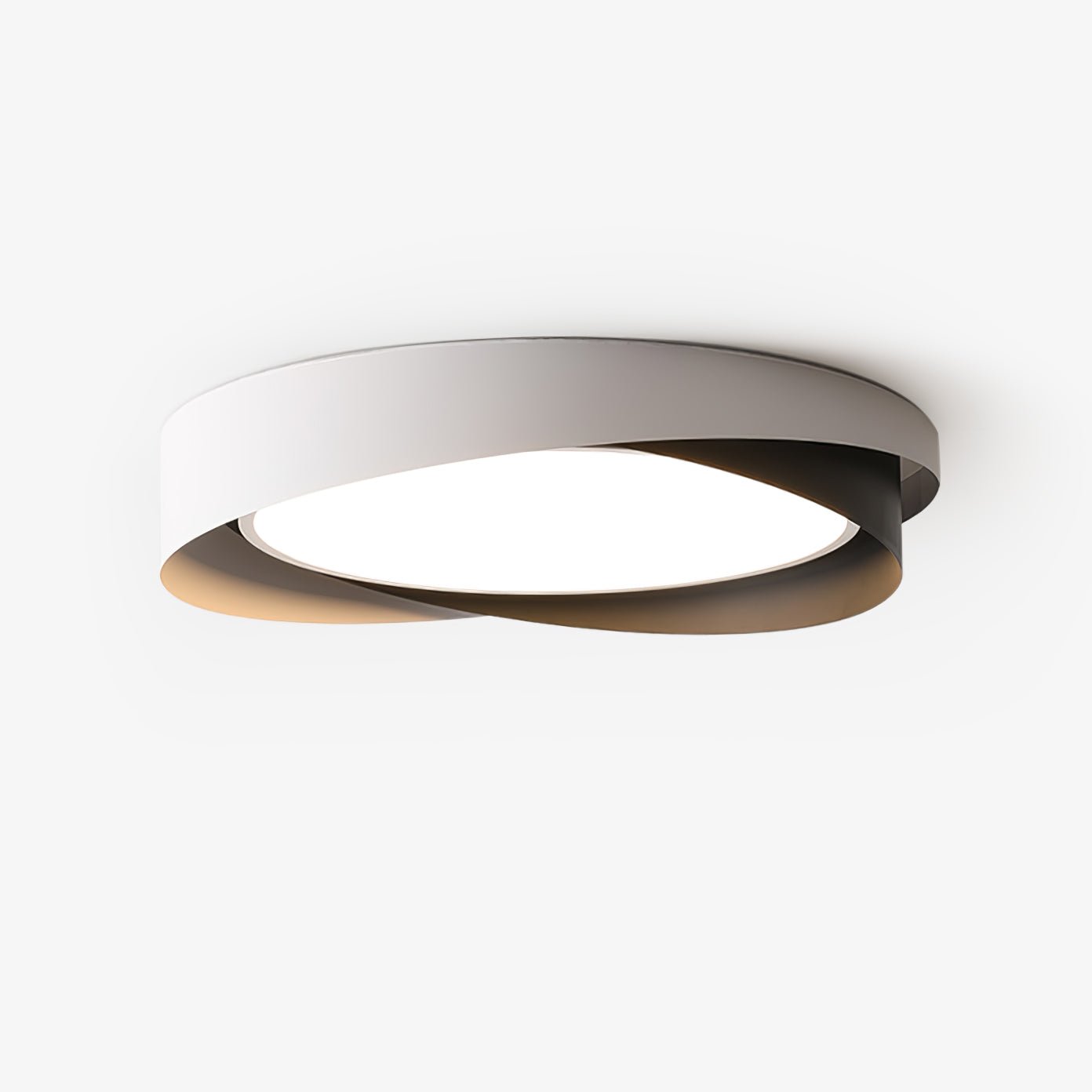 Halo Ring LED Flush Ceiling Light / ∅ 15.7″ x H 3.5″ / Dia 40cm x H 9cm (Power: ~24W) / Black & White / Warm Light