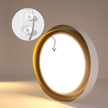 Halo Ring LED Flush Ceiling Light / ∅ 15.7″ x H 3.5″ / Dia 40cm x H 9cm (Power: ~24W) / White & White / Cool Light