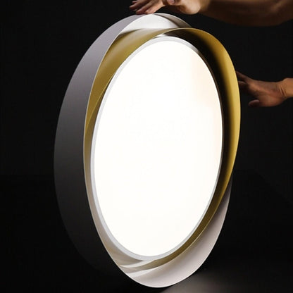 Halo Ring LED Flush Ceiling Light / ∅ 19.7″ x H 3.5″ / Dia 50cm x H 9cm (Power: ~36W) / Black & White / Warm Light